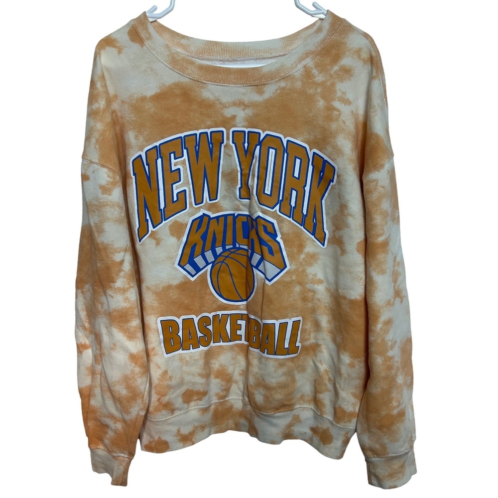 Hybrid‎ Apparel New York Knicks Tie Dye Sweatshirt Orange White XXL Womens NBA